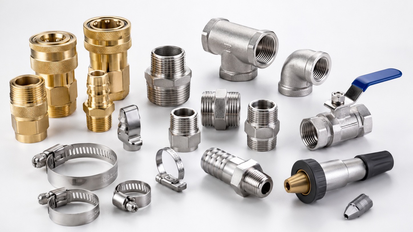 Hose fittings and hardware assembly